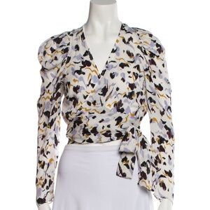 A.L.C. Printed Wrap Blouse
